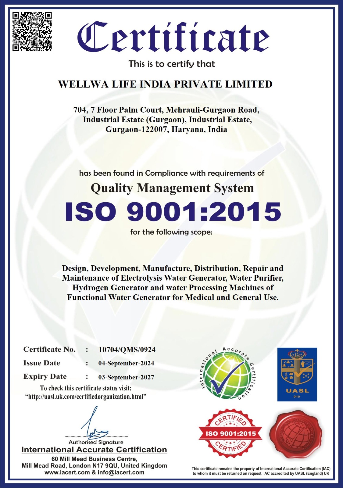 ISO 9001:2015 Quality Management System